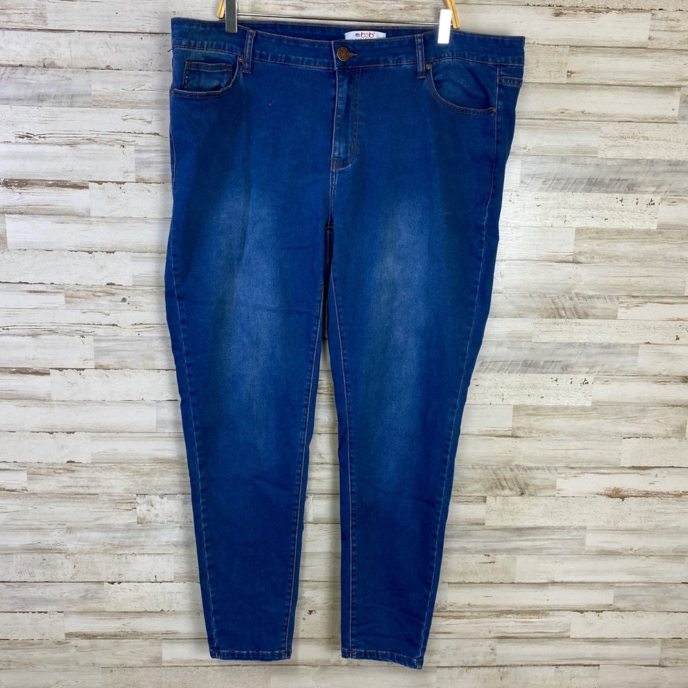 BQB Jeans Women Plus Sz 20 Blue Denim Skinny High Rise Medium Wash Minimalist